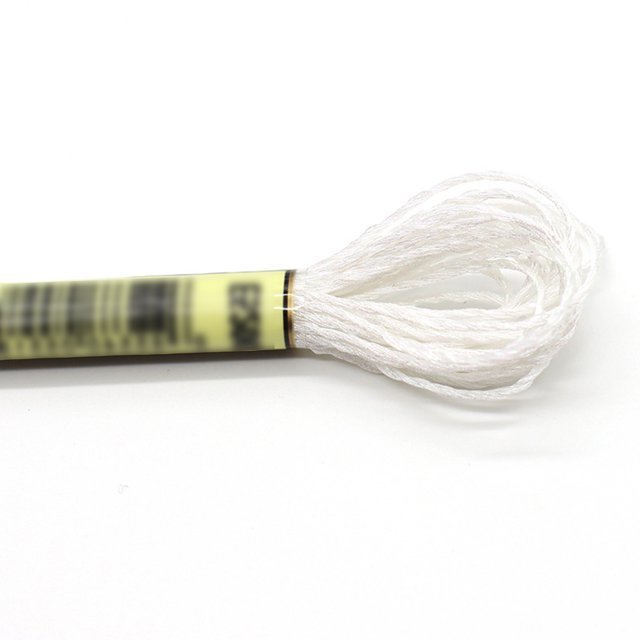 Bearachild Hilo de cableado de punto de cruz, fibra de poliéster hecha a mano, no es fácil de desvanecer, línea de bordado, cadena de lingotes, Artesanía BlancoE5200 Bearachild HA059818-03