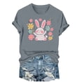 thumbnail image 3 of TaTaai Short Sleeve T Shirt for Women Easter Print Round Neck Casual Loose Fit Soft Stretchy Tee Cute Fashion Top for Spring Holiday Party Daily Casual Wear Gift, 3 of 6