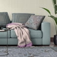 thumbnail image 4 of Glory of Flowers Peacock Throw Pillow with Removable Cover in Gray Yellow 16x16, 4 of 7