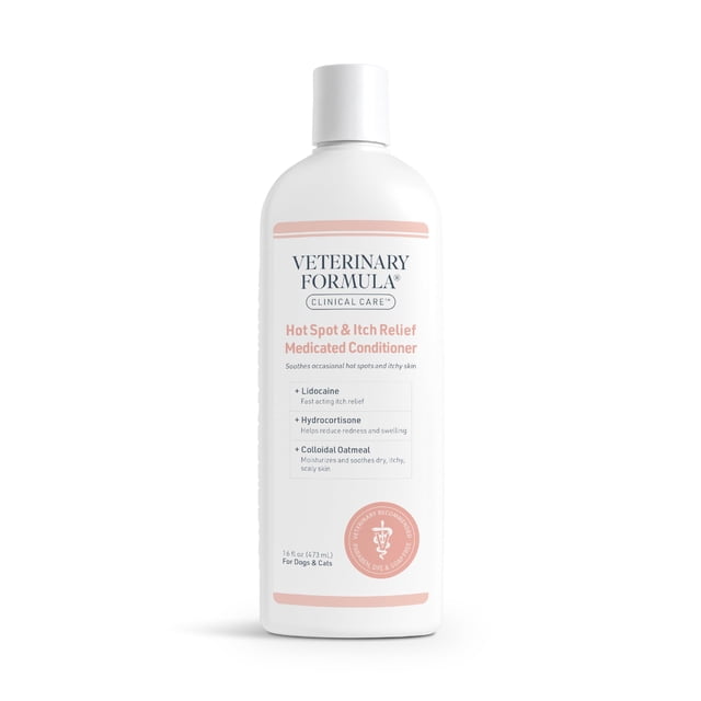 Acondicionador medicinal, fórmula veterinaria, cuidado clínico, alivio de puntos calientes y picazón para gatos y perros, 480 ml