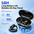 thumbnail image 6 of Open Ear Headphones, Open Ear Earbuds with Comfortable Earhook, 58H HiFi Stereo Bone Conduction Earbuds with Mic, Noise Cancelling,Bluetooth 5.4 Earphones, IP7 Waterproof Wireless Earbuds for Workout, 6 of 8