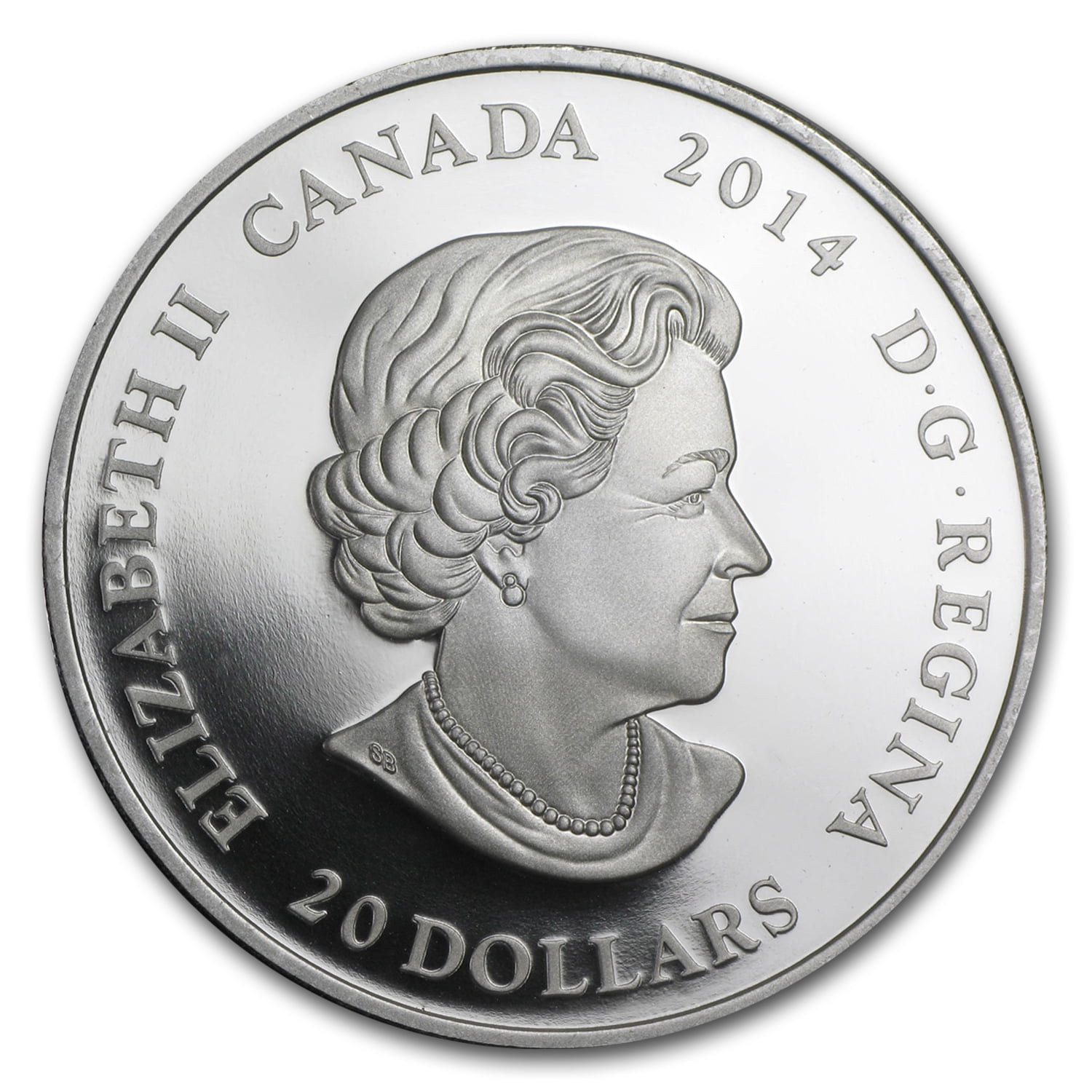 2014 Canada 1 oz Silver $20 Maple Leaf Impression (Green Enamel