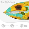 thumbnail image 5 of Kll Yellow Sunflowers With Green Leaves Decorative Throw Pillow Covers Velvet Soft For Couch Sofa Bedroom Living Room Outdoor -20"X20", 5 of 8