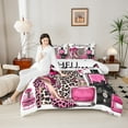 thumbnail image 4 of Feelyou Women High Heel Bedding Comforter Set, Leopard Cheetah Print Twin Comforter Sets, Chic Fashion Perfume Reversible Bedding Set, Lightweight Room Decor, 2-Piece, 4 of 8