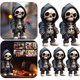 thumbnail image 4 of 5 Piezas Sudadera Halloween Muñecas Calavera Artesanías Resina Escultura Gótica Hombre Esqueleto (A), 4 of 5