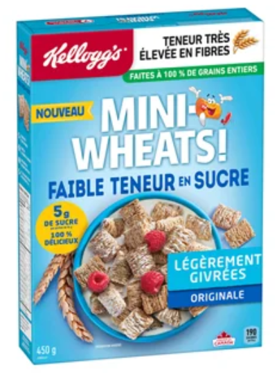 Kellogg's Mini Wheats Low Sugar Cereal, 450g (4 Pack)