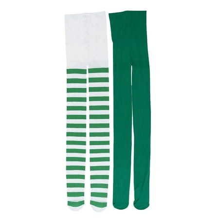 

2pcs Day Stockings St. Patrick s Printing Tights Thigh Socks (Green)