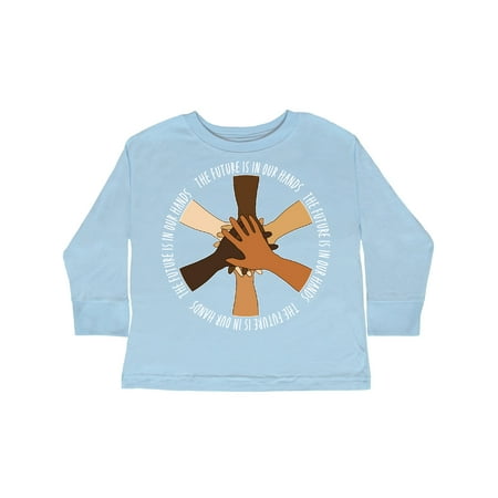 

Inktastic The Future is in Our Hands Gift Toddler Boy or Toddler Girl Long Sleeve T-Shirt
