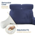 thumbnail image 2 of Nestl Double Reading Pillow, Double Back Pillow, Backrest Pillows for Bed with Arms, Back Pillows for Sitting in Bed, 2 Neck Roll & 2 Lumbar Back Support Pillow, Navy Blue, 2 of 7