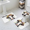thumbnail image 3 of Cow Bathroom Rugs Set Welcome Non Slip Absorbent Soft Bath Mats 3 Piece Set with Bathroom Rug, U-Shaped Floor Mat, Toilet Seat Cover Large Size, 3 of 9