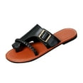 thumbnail image 2 of Censtreet Women's Flat Sandals Fashion Slides With Soft Leather Slippers for Summer, 2 of 5