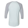 thumbnail image 2 of 5050 Raglan Three-Quarter Sleeve Tee, 2XL, Light BlueHeather Grey, 2 of 2