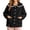 Black#bed jackets for women fleece, variant on Bed Jacket Women Winter Cozy Plush Fleece Pajama Tops with Lace Peter Pan Collar Button Down Long Sleeve Lounge Coat with Pockets Black,S