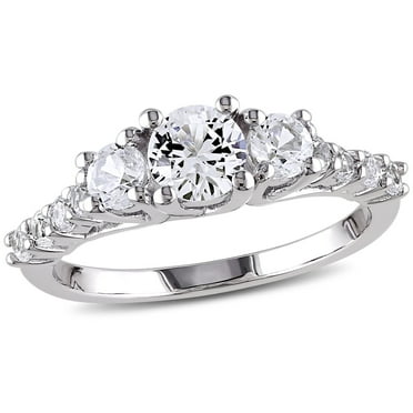 Everly Women's Created Sapphire Sterling Silver Engagement Ring