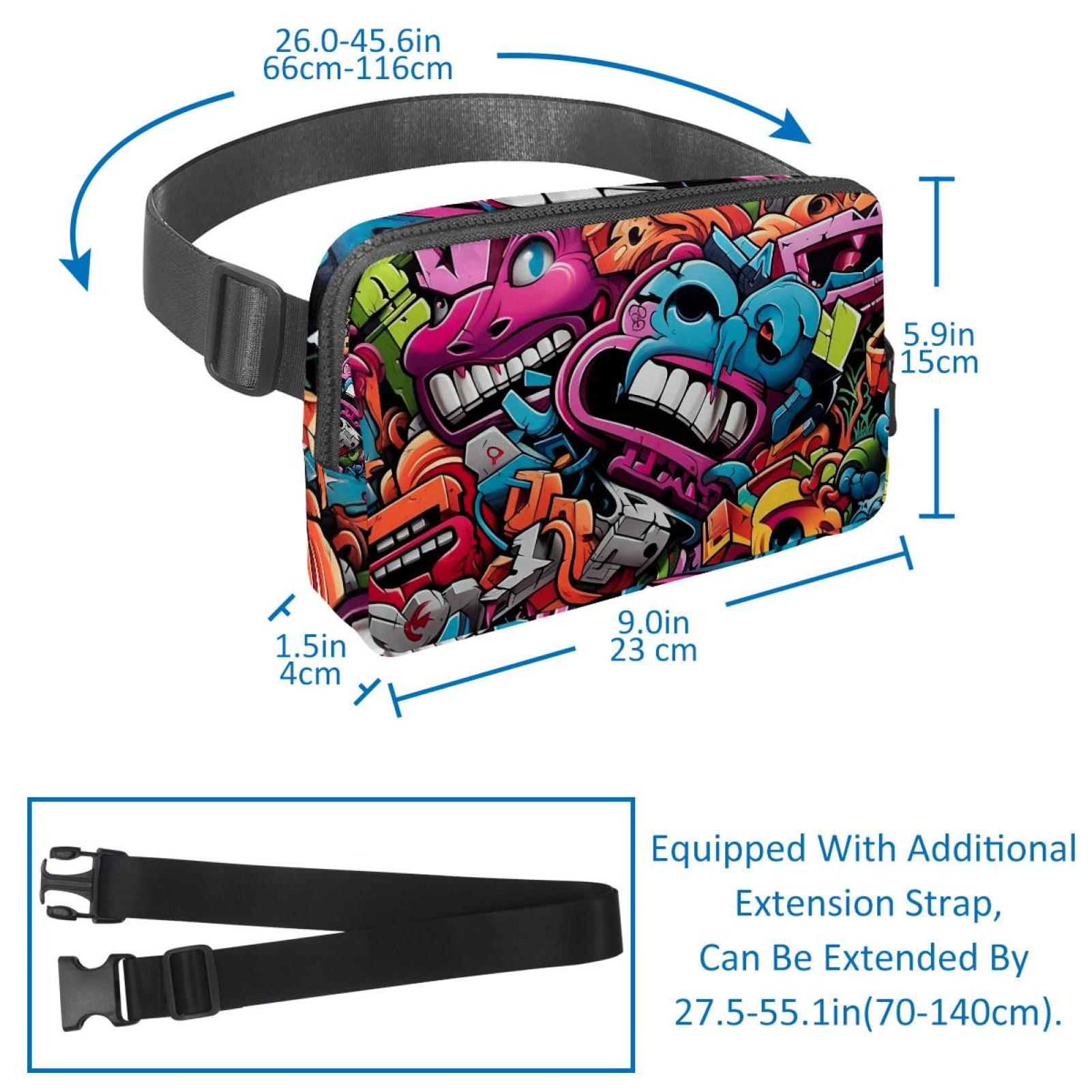 Christmas crutches Lightweight Adjustable Waist Bag with Extension Strap - Unisex Fanny Pack Belt Bag