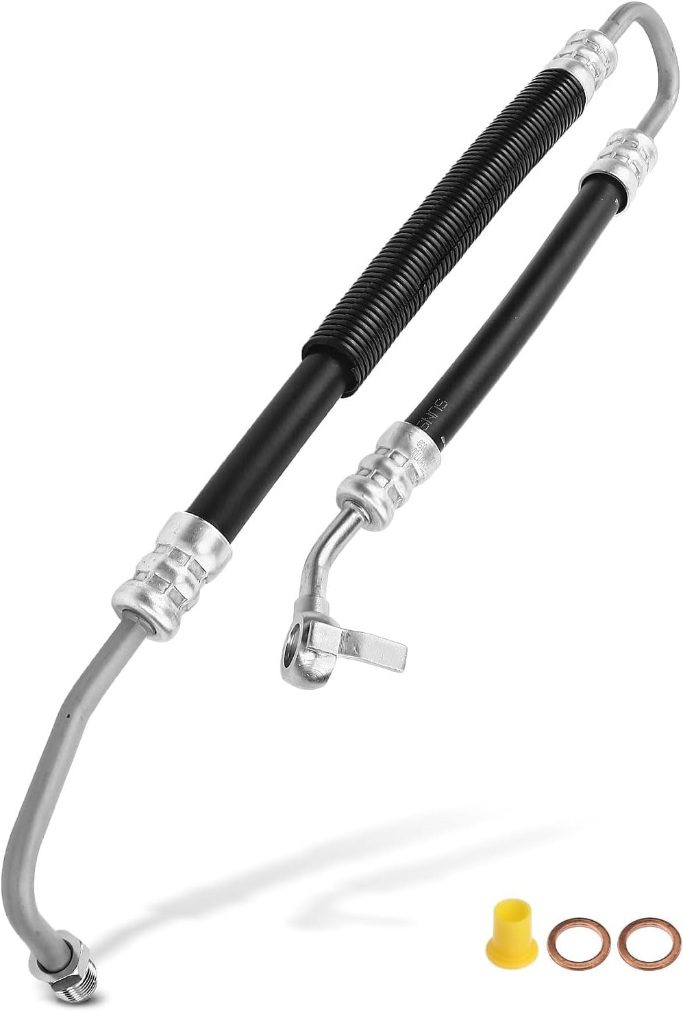 A-Premium Power Steering Pressure Hose Line Assembly Compatible with Toyota Land Cruiser 1993-1997 & Lexus LX450 1996-1997, 4.5L, with Washer, Pump To Rack/Gear