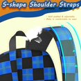 thumbnail image 5 of Blue and Black Checkered Pattern 17" School Backpacks for Teens,Waterproof Oxford Fabric,S-Shape Padded Straps for School,Travel,Hiking,Camping, 5 of 6