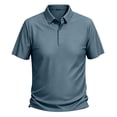 thumbnail image 2 of Men's Short Sleeve Shirts Cooling Fabric Lightweight Polo Shirt Golf Shirts for Men Business Casual Shirts Green 3XL, 2 of 5
