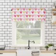 thumbnail image 4 of Valentines Day Valances Windows Curtain Pink Gold Love Hearts Rod Pocket Valance Window Treatments 1 Panel Romantic Heart Printed Short Curtains for Kitchen Windows Bathroom Bedroom 54 x 18 inch, 4 of 5