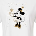 thumbnail image 3 of Disney - Minnie Snowflakes - Juniors Cropped Short Sleeve Graphic T-Shirt, 3 of 5