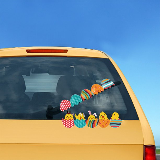 Puntoco Etiqueta Engomada Del Limpiaparabrisas Roto Del Pollito De Pascua Etiqueta Engomada Del Limpiaparabrisas Trasero Del Coche Del Pvc