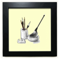 thumbnail image 1 of EsES herencia del traje blanco Mesa de pared con marco cuadrado negro, 1 of 4