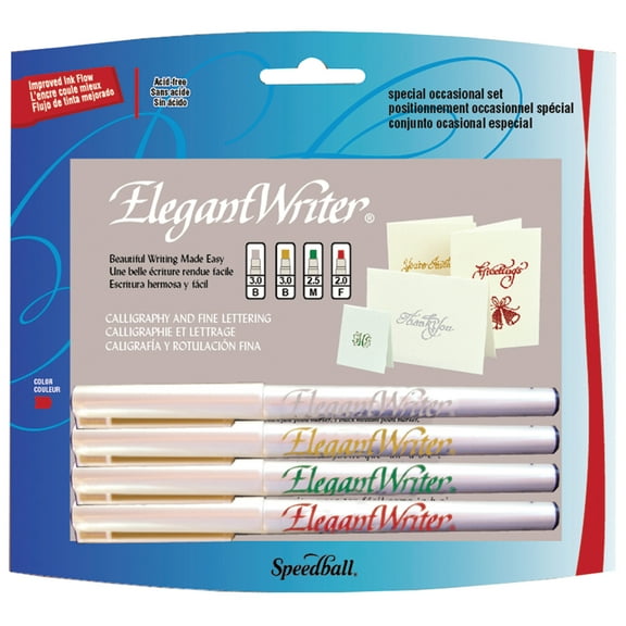 Elegant Writer Occasion Calligraphy Pen Set, 4-Colors