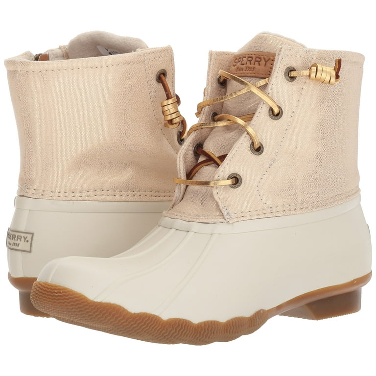 White and gold store sperry duck boots