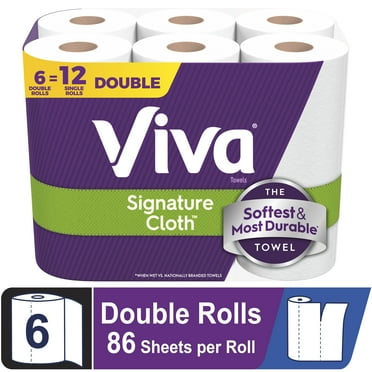 Viva Signature Cloth Paper Towels, 6 Double Rolls, 86 Sheets per Roll
