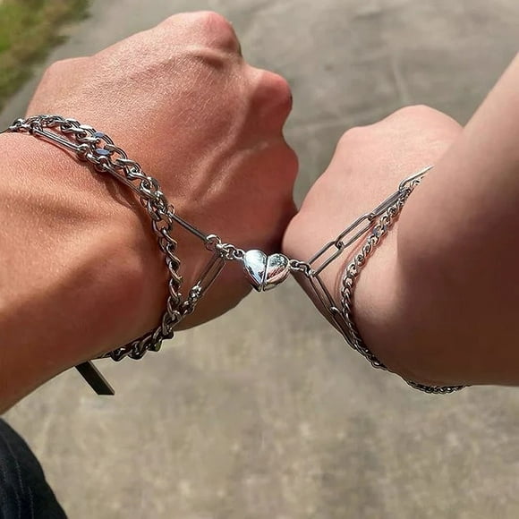 Summer Savings Dianli COUPLES MAGNETIC HALF HEART BRACELET SET A Pair Of Detachable Love Tokens For Bracelets On-Trend Low Spend