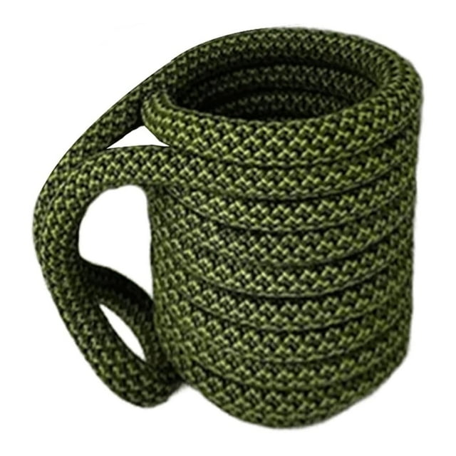 & Glass Rack Fusion Handmade Non Insulated Can Cooler Sleeve with Rope Craft Handle for and Drinks Recycled Rock Climbing Rope Beverage Sleeve Eco Friendly Home Bar Accessory