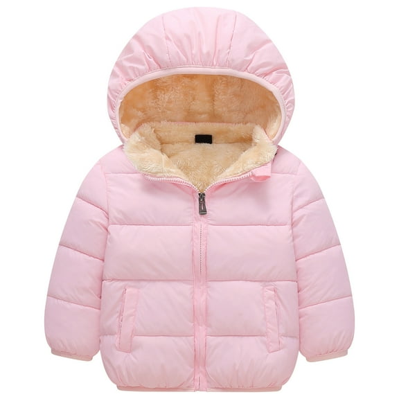 Staki Girls Hooded Puffer Jacket with Bear Ear Lightweight Warm Winter Coat Outerwear With Pockets Toddler Zip Up Hoodie 18M,24M,2T,3T,4T,5T,6-8Y(Pink,18-24 Months)