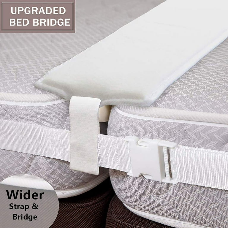 Extra Wide Bed Bridge Twin to King Converter Kit – Use to Easily Combine 2  Twins to King or Plug Gap Between Split King Adjustable Mattresses，Metal