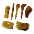 thumbnail image 2 of 7Pcs Guasha Scraping Massage Tool Guasha Board Face Lift Resin for Women Men Adults Traditional Facial Scraping Massage Tool Scraping Board Brown, 2 of 8