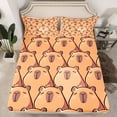 thumbnail image 2 of Manfei Kawaii Capybara Twin Sheet Sets,Capybara Lovers Twin Fitted Sheet,Cartoon Animals Lovers Flat Sheet For Boys Girls,,Microfiber Bedroom Decor,3-Piece, 2 of 7