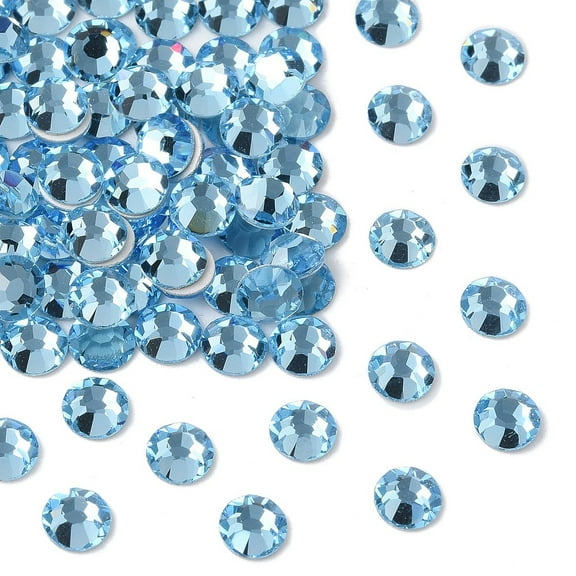 Preciosa® MAXIMA Crystal No Hotfix Flatback Stones Czech Crystal Dura Foiling Round(438 11 615 Chaton Rose) 60000 Aquamarine SS6(1.9~2.1mm)