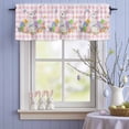 thumbnail image 4 of Valance Curtains for Kitchen Windows Spring Rabbit Easter Egg Rod Pocket Valance Rustic Butterfly Pink Buffalo Plaid Short Window Curtain Topper for Bedroom Living Room Bathroom 42x12in,1&nbsp;Panel, 4 of 9