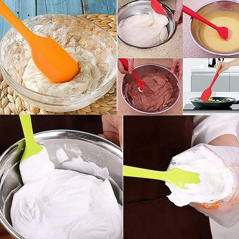 5 Pieces Silicone Spatula Heat Resistant Seamless Rubber Cake Mixing Scraper
