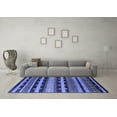 thumbnail image 3 of Ahgly Company Indoor Rectangle Solid Blue Modern Area Rugs, 7' x 9', 3 of 4