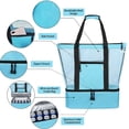 thumbnail image 2 of Bolsa de playa impermeable - Bolsas de playa para mujer Esenciales de playa para vacaciones - Bolsa de piscina y bolsa de playa de malla (azul), 2 of 5