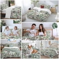 thumbnail image 5 of 3 Piece Green Palm Trees Duvet Cover Set California King,Microfiber Comforter/Quilt Cover with Corner Ties and 2 Pillowcases,Summer Botanical Tropical Leaves All Season Bedding with Zipper Closure, 5 of 8