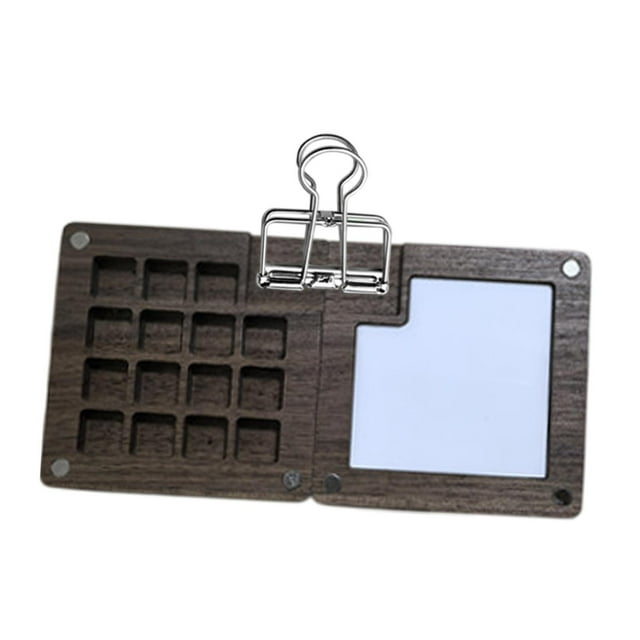 GUOOL Pocket Artist Watercolor Travel Set Compact Watercolor Paint Set Palette Box Black Walnut 15 Hole
