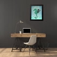 thumbnail image 4 of Fab Funky 20x24 Black Modern Framed Museum Art Print Titled - Winged Seahorse, 4 of 5