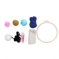 thumbnail image 2 of MasteelfCA Round Embroidery Base DIY Punch Embroidery Kit Cloth Scissor Wools Thread Accessories Embroidery Art Craft Kit for Home (Cartoon Owl Pattern), 2 of 7