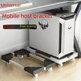 thumbnail image 2 of Support d'Ordinateur à Hauteur Réglable avec Roues Universelles - Construction en Métal Robuste, Installation Sans Perçage pour l'Organisation de l'Espace de Travail au Bureau, Base Mobile Portable, Taille Mini, Noir, 2 of 6