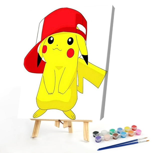 Cuadros Decorativos Pintura al óleo de animales amarillos de dibujos animados por números imagen sin marco (XING8040888) Wdftyju embutido en tela