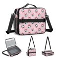 thumbnail image 5 of Football and Bow Pink Pattern Insulated Lunch Bag with Shoulder Strap and Bottle Holder,Bento School Lunch Bag Box,11x9.5x3.5 Inches, 5 of 5