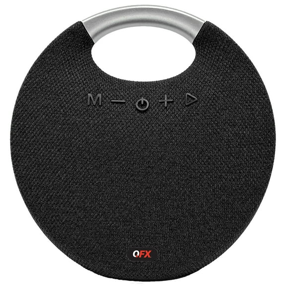 QFX BT-200-BLK Passive Bass Radiator and FM Radio Bluetooth Portable Speaker , Black