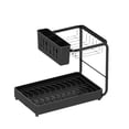 thumbnail image 1 of Organizador de platos con soporte para cubiertos y tabla de escurrimiento Macarena negro, 1 of 8