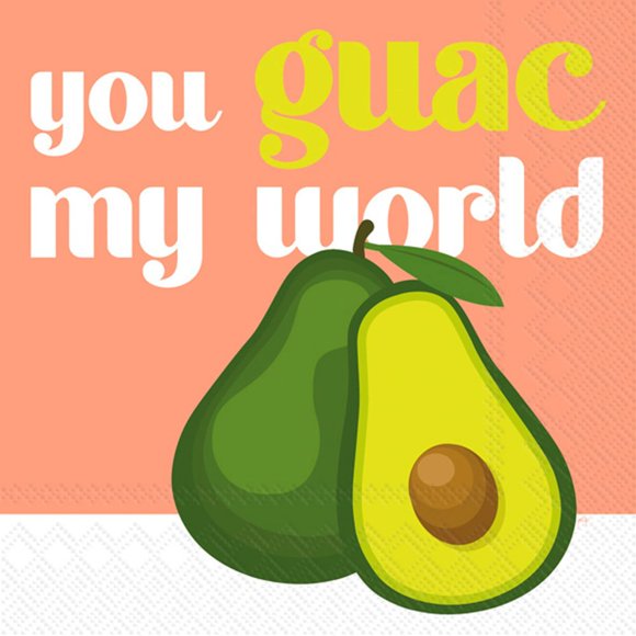 Serviettes de Boisson Avocat Fiesta - 2 Paquets de 20 Serviettes de Fête Amusantes, Design Guac My World, 5 Pouces x 5 Pouces - Parfait pour les Fêtes à Thème Avocat!